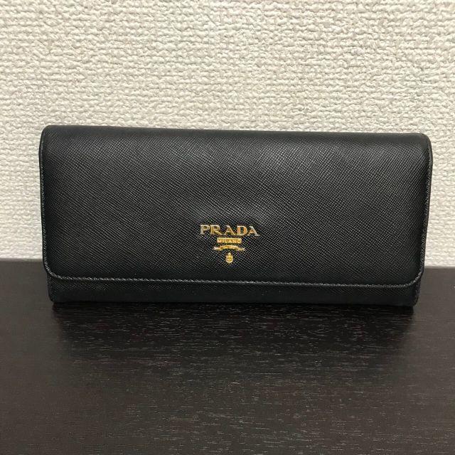 PRADA✨プラダ サフィアーノ 折り長財布 バイカラー レザー 黒 白