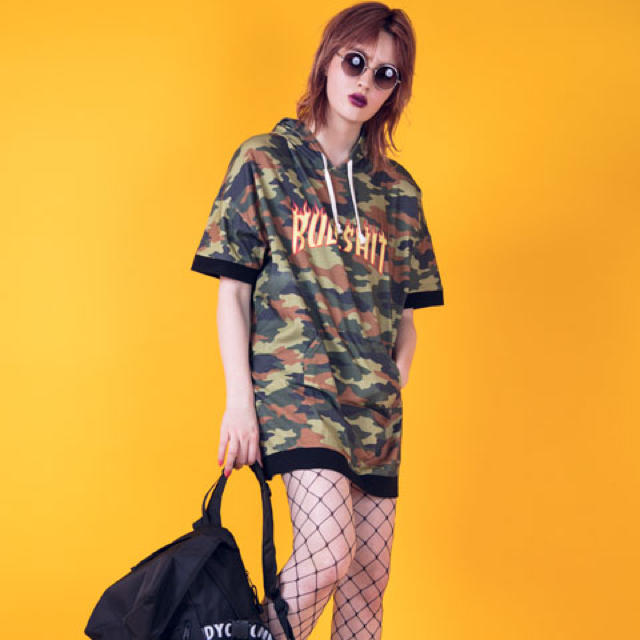 Candy Stripper(キャンディーストリッパー)の美品 BULLSHIT CAMOUFLAGE PARKA ONE-PIECE レディースのワンピース(ミニワンピース)の商品写真