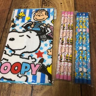 スヌーピー(SNOOPY)の新品＊スヌーピー   タオルハンカチ 鉛筆セット  (鉛筆)