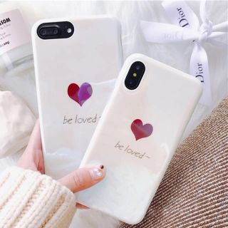 【SALE】ハート 光沢 シンプル iPhoneケース 可愛い 韓国 送料無料(iPhoneケース)