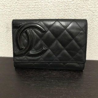 シャネル(CHANEL)のシャネル　折り財布　カンボンライン　ラムスキン　2005年購入(財布)