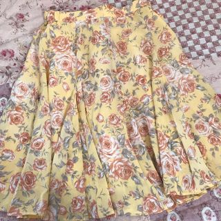 グリモワール(Grimoire)のvintage 花柄 シフォン プリーツ スカート (ひざ丈スカート)