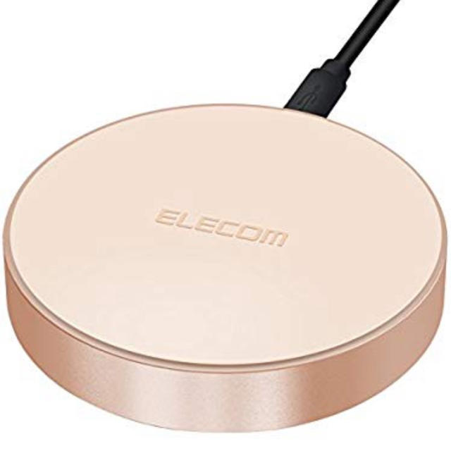 ELECOM(エレコム)のELECOM ワイヤレス充電器 ピンク スマホ/家電/カメラのスマートフォン/携帯電話(バッテリー/充電器)の商品写真