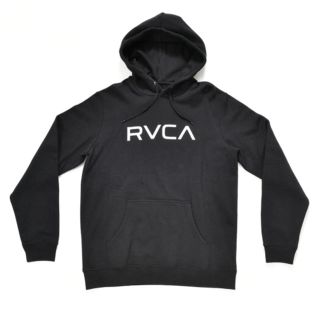 ルーカ(RVCA)の2018FW最新 RVCAルーカ ビッグロゴフードプルオーバーパーカー ブラック(パーカー)