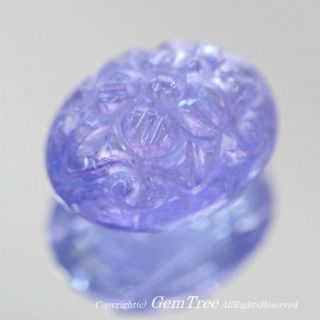 《花模様》綺麗な紫色のカービングのタンザナイト3.13ct(その他)