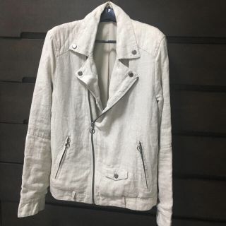 ザラ(ZARA)のZARA メンズ ライダース ジャケット 麻100%(ブルゾン)