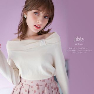 トッコ(tocco)の新品♡トッコクローゼット♡ ビジュー装飾オフリボンショルダーニットプルオーバー(ニット/セーター)