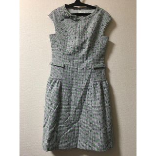 ルネ(René)の美品 2017SS Rene ルネ ノースリーブワンピース 36 ブローチ付き(ひざ丈ワンピース)