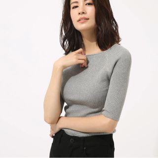 アズールバイマウジー(AZUL by moussy)のスクエアネック 5分袖プルオーバー(カットソー(長袖/七分))