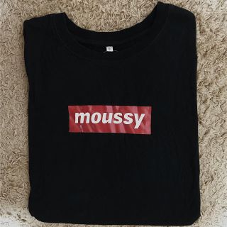 マウジー(moussy)のmoussy 長袖ロゴ入りシャツ BLACK(シャツ/ブラウス(長袖/七分))