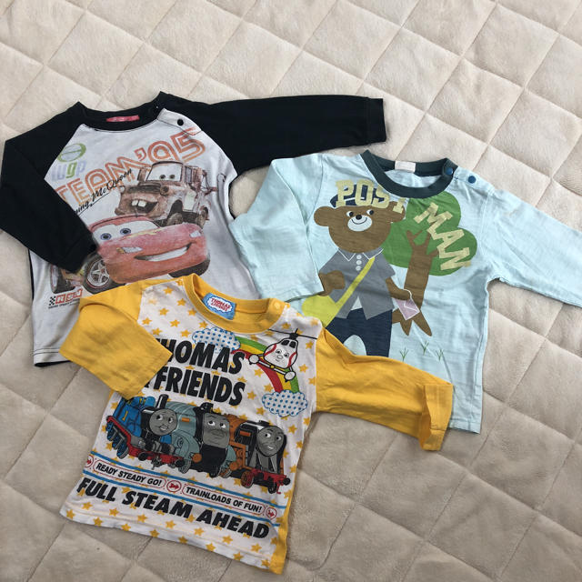 まとめ売り 90 ロンT キャラ物セット 訳あり キッズ/ベビー/マタニティのキッズ服男の子用(90cm~)(Tシャツ/カットソー)の商品写真