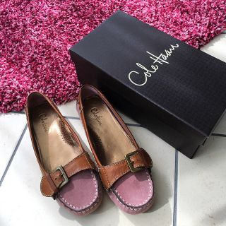 コールハーン(Cole Haan)のコールハーン本革スエードローファーモカシンモーブサイズ6 22.5〜23cm(スリッポン/モカシン)