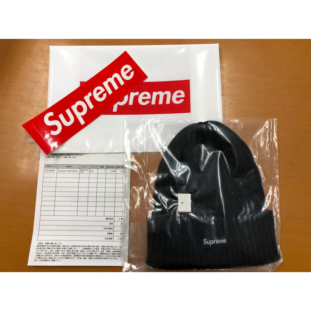 メンズSupreme Overdyed Ribbed Beanie 黒 ニット帽