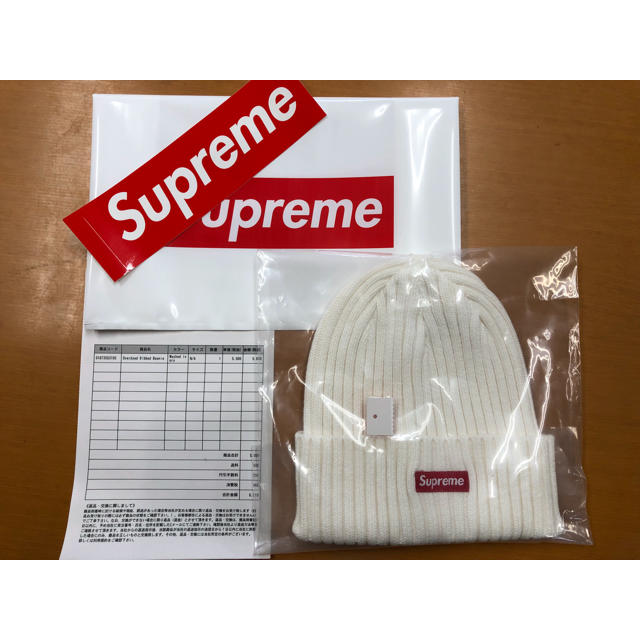 Supreme(シュプリーム)のSupreme Overdyed Ribbed Beanie 白 ニット帽 メンズの帽子(ニット帽/ビーニー)の商品写真