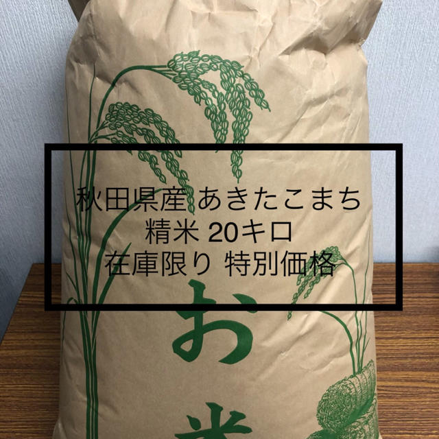 秋田県産 あきたこまち 20キロ 精米米/穀物