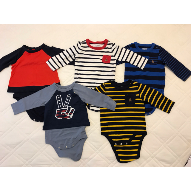 babyGAP(ベビーギャップ)のbaby gap ロンパース  5点 値下げ中！ キッズ/ベビー/マタニティのベビー服(~85cm)(ロンパース)の商品写真