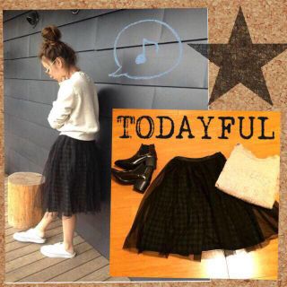 トゥデイフル(TODAYFUL)のTODAYFUL＊チュールスカート(ひざ丈スカート)