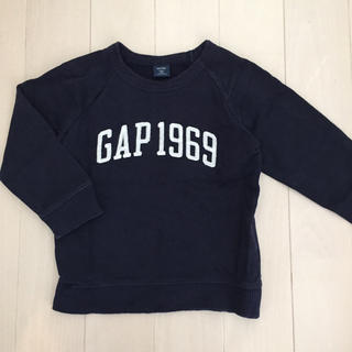 ベビーギャップ(babyGAP)のGAP ロゴトレーナー 3Y 90 100 ネイビー紺 ギャップ(Tシャツ/カットソー)