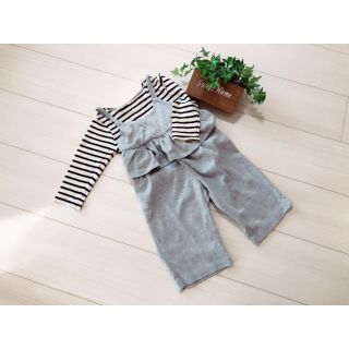 ベビーギャップ(babyGAP)のサロペット、ボーダーカットソー ❁(パンツ)