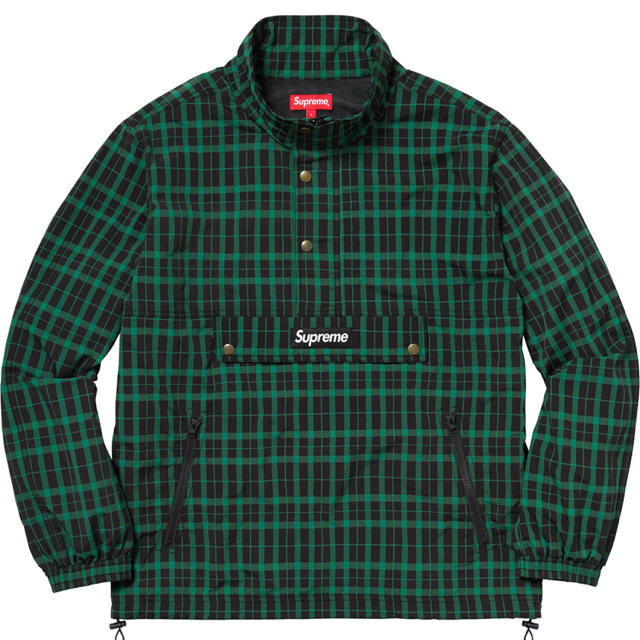 supreme nylon plaid pullover