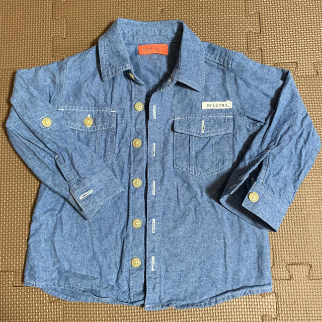 surl(シュール)の値下げ✨95サイズ デニム7分シャツ キッズ/ベビー/マタニティのキッズ服男の子用(90cm~)(ジャケット/上着)の商品写真