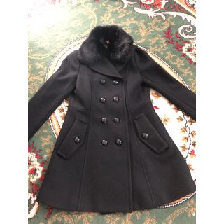 バーバリー(BURBERRY)のブルーレーベルクレストブリッジ ダブルブレスト メルトンコート(ピーコート)