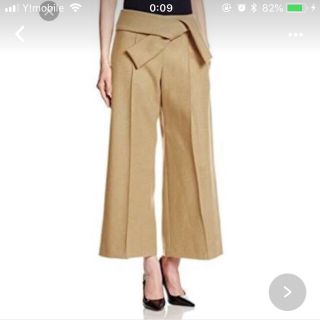 美品!ミラオーウェン ウエストリボンガウチョパンツ ワイドパンツ ベージュ