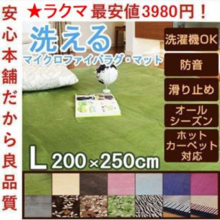 翌日発送!!洗える ラグ カーペット 絨毯 200×250cm【全12色】(カーペット)