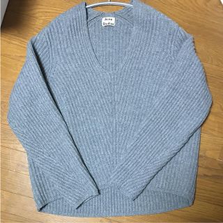 アクネ(ACNE)のAcne studios deborah Vネックニット S グレー(ニット/セーター)