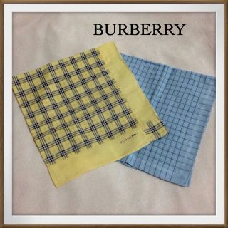 バーバリー(BURBERRY)の値下げ♡バーバリー ハンカチ水色チェック(ハンカチ)