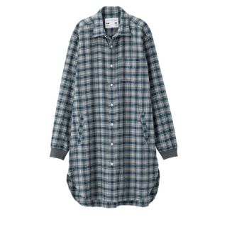 ジーユー(GU)の【GU×KIM JONES】フランネルチェックロングシャツ(長袖)(KJ) (シャツ)