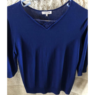 新品 レディース トップス ロンＴ カットソー Tシャツ 青 ブルー 3L(カットソー(長袖/七分))