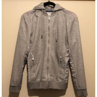 ザラ(ZARA)のZARA MAN パーカー ブルゾン 美品   着脱 可能 ザラ マン グレー(パーカー)