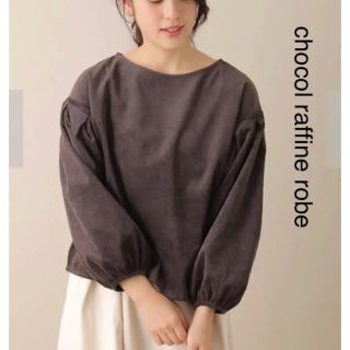 ショコラフィネローブ(chocol raffine robe)の新品 chocol raffine robe ・コーデュロイ袖タックブラウス(カットソー(長袖/七分))