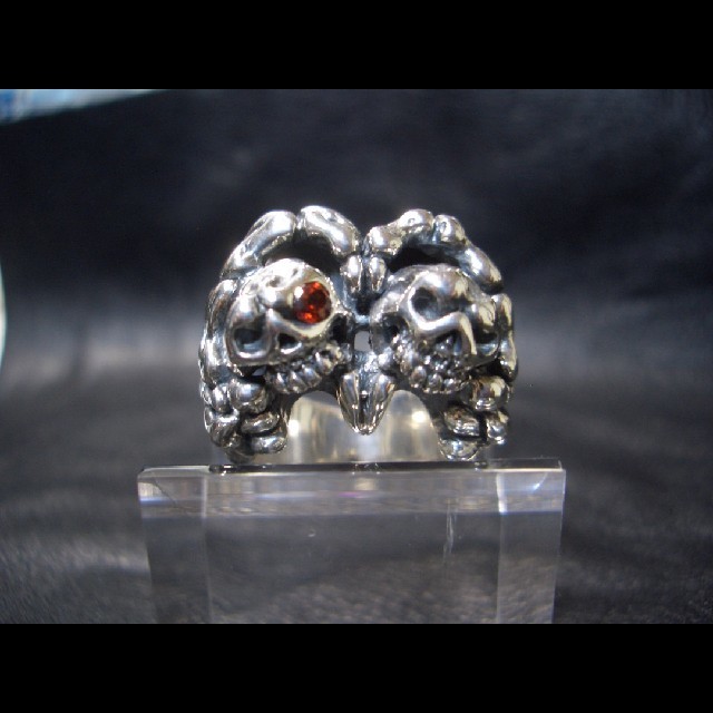 ボーンハンド スカル リング #14号15号 ハンドメイド シルバーアクセサリー メンズのアクセサリー(リング(指輪))の商品写真