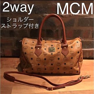 していた MCM ミニボストンバッグ ショルダー付き モノグラム