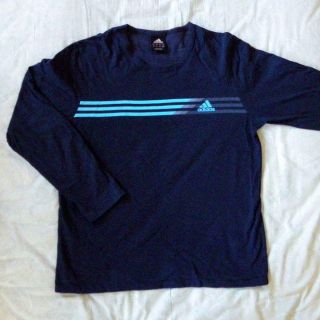 アディダス(adidas)の特別値下げ：アディダス 長袖Tシャツ　紺【中古】(Tシャツ/カットソー(七分/長袖))