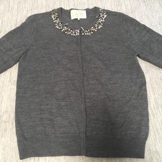 チェスティ(Chesty)のchestyチェスティ♡ビジューネックカーディガン♡クリーニング済(カーディガン)