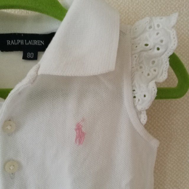 Ralph Lauren(ラルフローレン)のラルフローレン　ポロシャツ　女の子　白80cm キッズ/ベビー/マタニティのベビー服(~85cm)(シャツ/カットソー)の商品写真