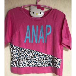 アナップキッズ(ANAP Kids)の【アナップ】ハートヒョウ柄ANAP半袖Tシャツ♪~120~(Tシャツ/カットソー)