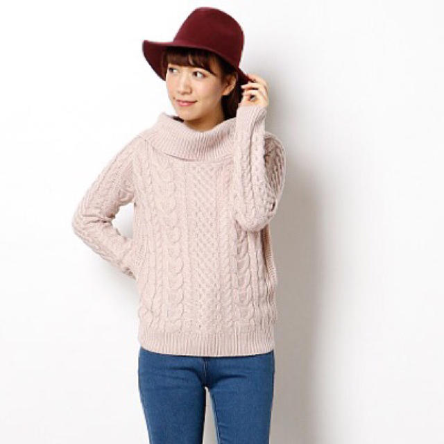 INGNI(イング)のイング（INGNI)♡ラベンダーピンクの５Ｇケーブルオフショルダー／Ｋｎｉｔ レディースのトップス(ニット/セーター)の商品写真