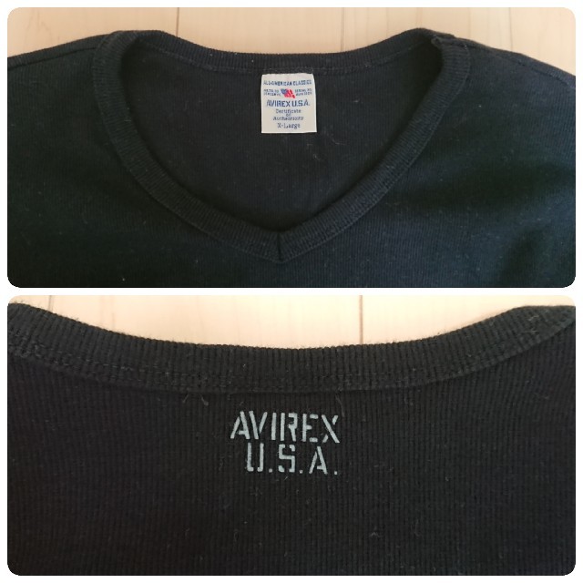 AVIREX(アヴィレックス)のAVIREX アヴィレックス デイリーウエア VネックTシャツ 長袖 XL メンズのトップス(Tシャツ/カットソー(七分/長袖))の商品写真