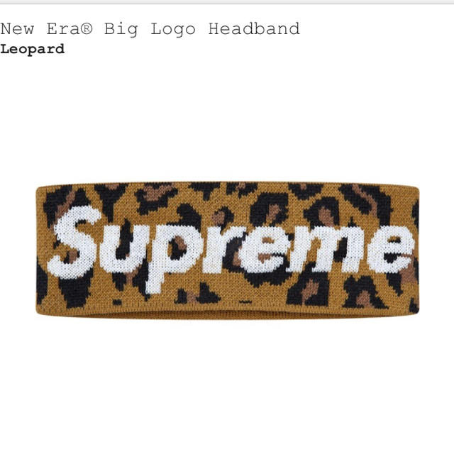 supreme  newera biglogo headband leopard