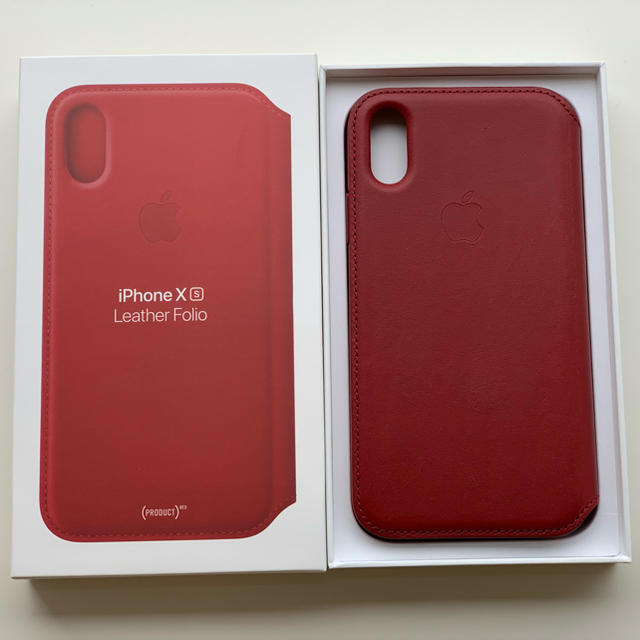 iPhone XSケース レザーフォリオ - (PRODUCT)RED