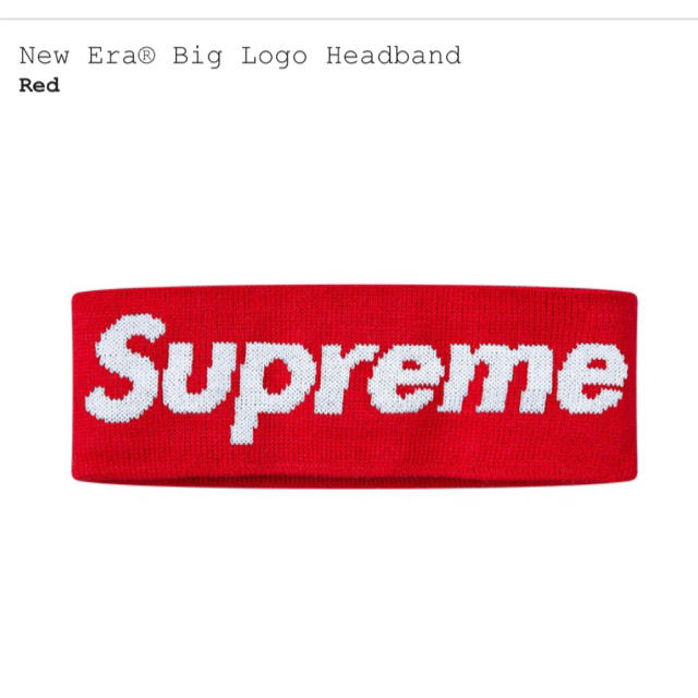 supreme New Era Big Logo Headband red 赤