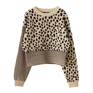 アメリヴィンテージ(Ameri VINTAGE)のMINI DALMATIAN MIX KNIT TOP(ニット/セーター)