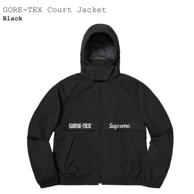 Supreme gore-tex court jacket black Mナイロンジャケット