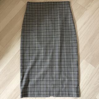 ザラ(ZARA)のZARA。ザラ。グレー。チェックタイトスカート。M(ロングスカート)