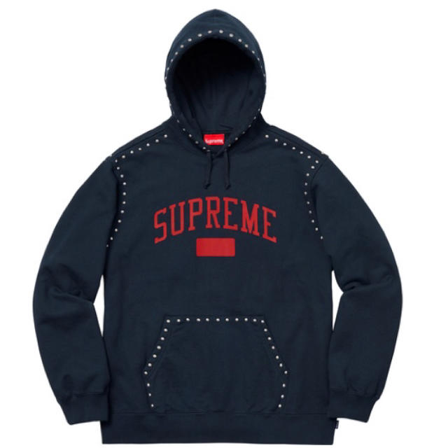 Supreme - mサイズ supreme スタッズ パーカー ネイビーの通販 Supreme - mサイズ supreme スタッズ パーカー ネイビーの通販