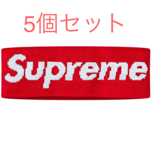 Supreme(シュプリーム)のSupreme NEW ERA Big Logo Headband RED 5個 メンズの帽子(その他)の商品写真